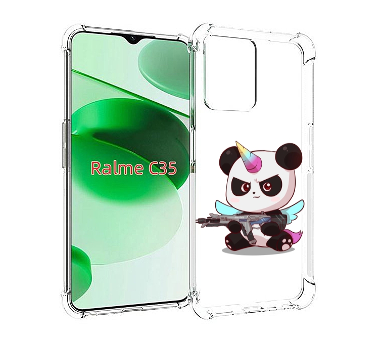 

Чехол MyPads панда-единорог детский для Realme C35 / Narzo 50A Prime, Прозрачный, Tocco