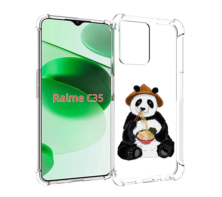 

Чехол MyPads панда-любит-лапшу для Realme C35 / Narzo 50A Prime, Прозрачный, Tocco