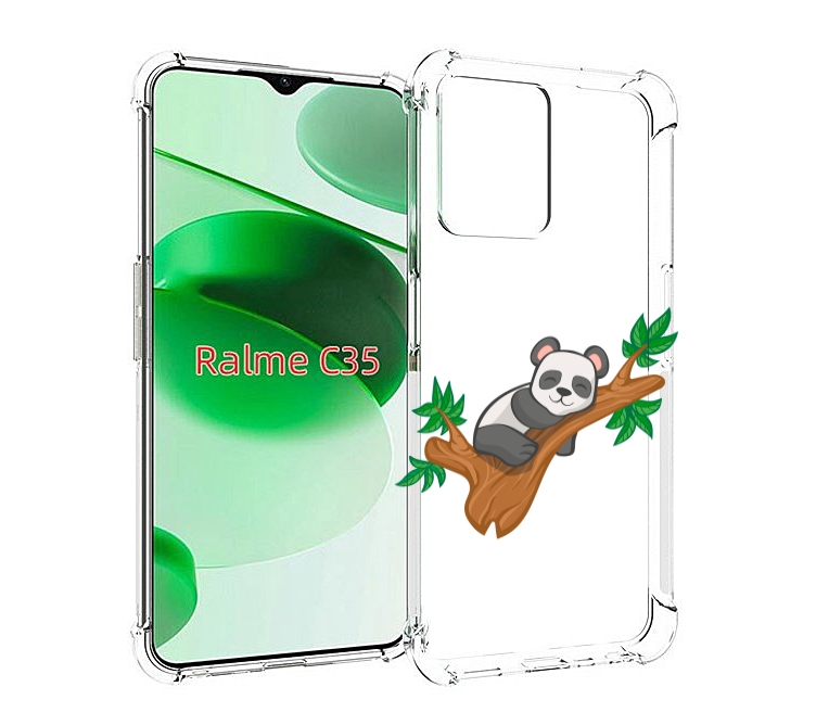 

Чехол MyPads панда-на-деревце для Realme C35 / Narzo 50A Prime, Прозрачный, Tocco