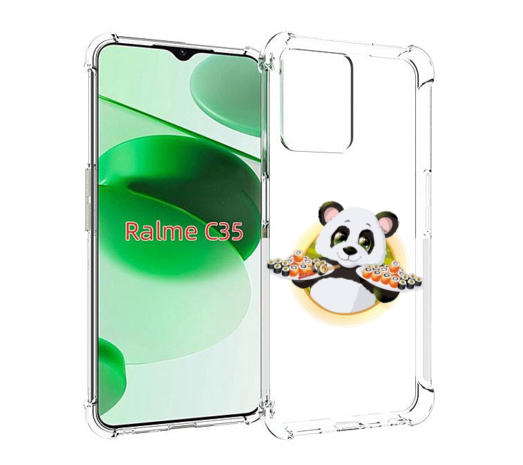 

Чехол MyPads панда-с-суши для Realme C35 / Narzo 50A Prime, Прозрачный, Tocco