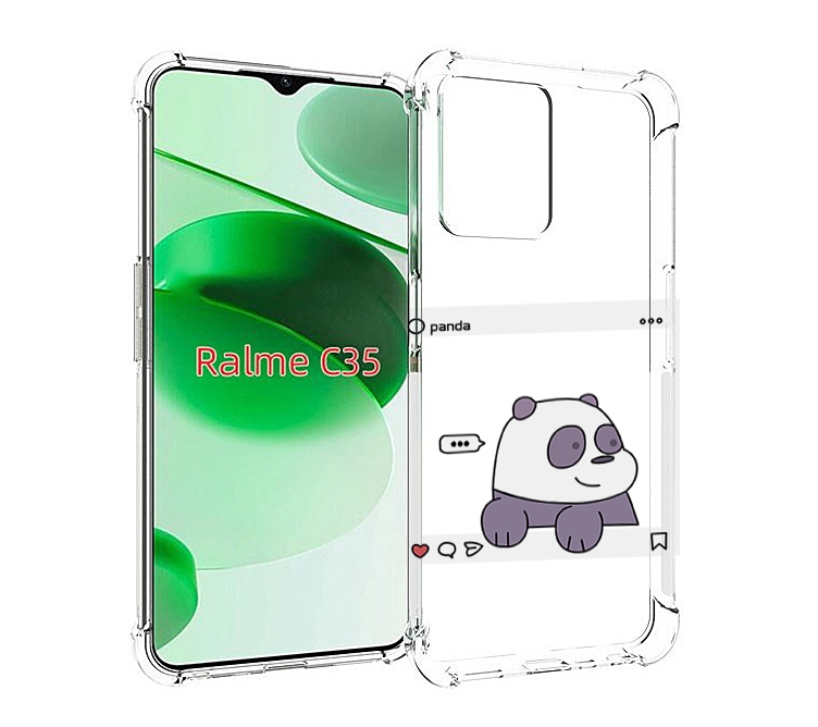 

Чехол MyPads пандочка-фотка для Realme C35 / Narzo 50A Prime, Прозрачный, Tocco