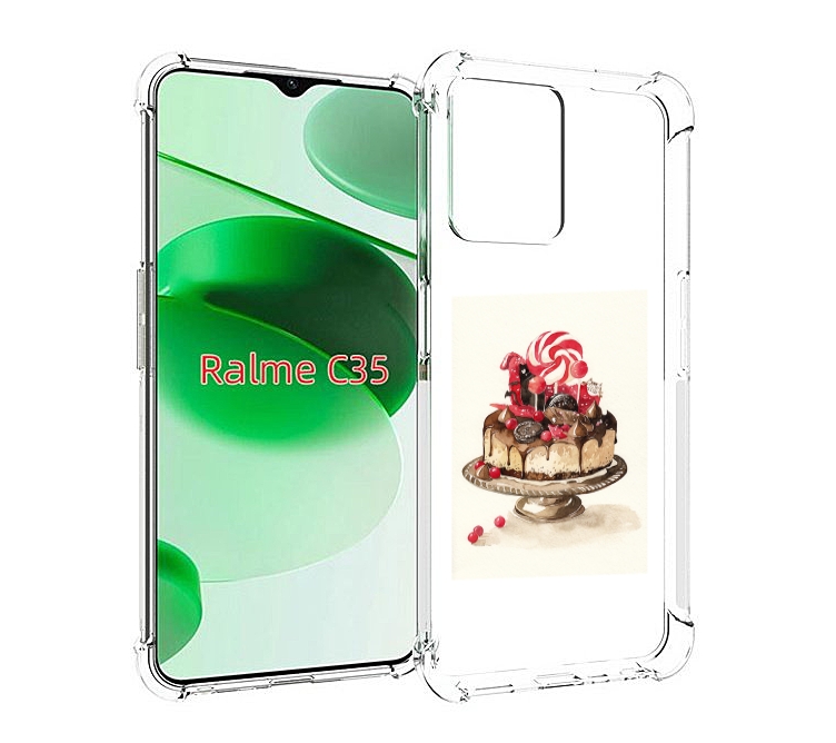

Чехол MyPads вкусный торт для Realme C35 / Narzo 50A Prime, Прозрачный, Tocco