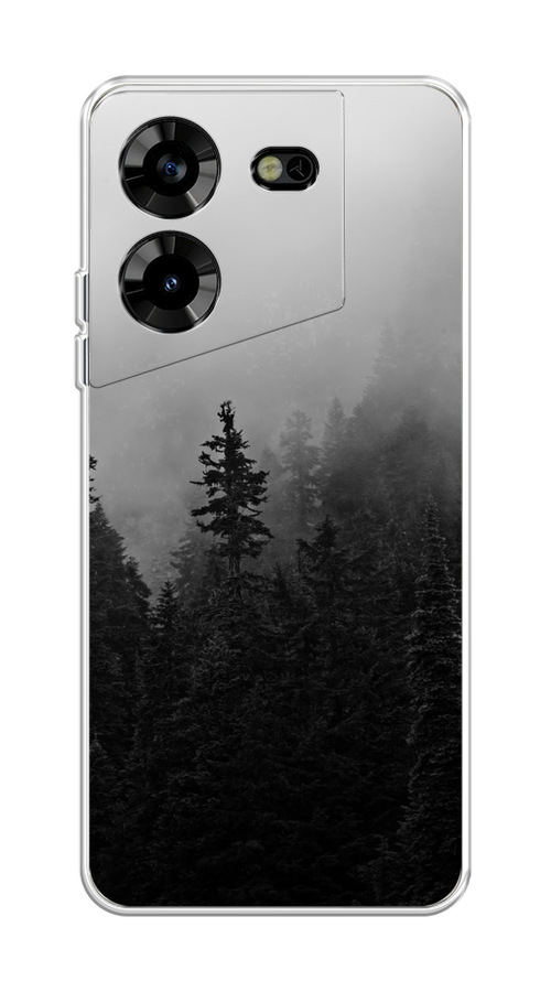 

Чехол на Tecno Pova 5 "Туманный лес", Серый;черный, 303950-2