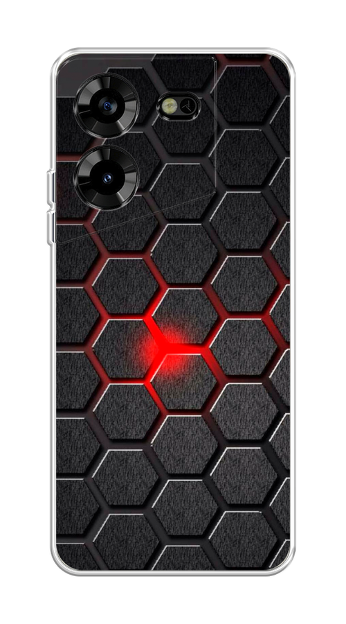 

Чехол на Tecno Pova 5 "Соты красные", Красный;черный;серый, 303950-3