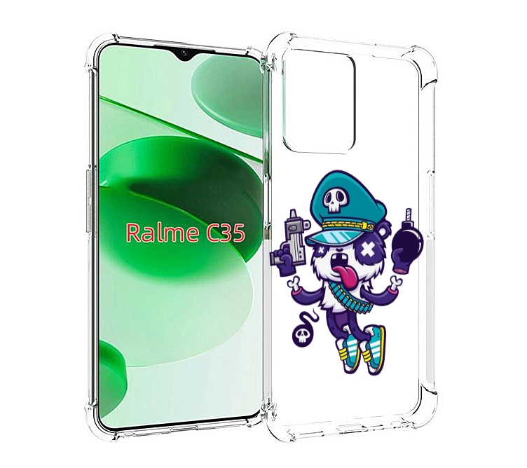 

Чехол MyPads персонаж с пистолетом и бомбочкой для Realme C35 / Narzo 50A Prime, Прозрачный, Tocco
