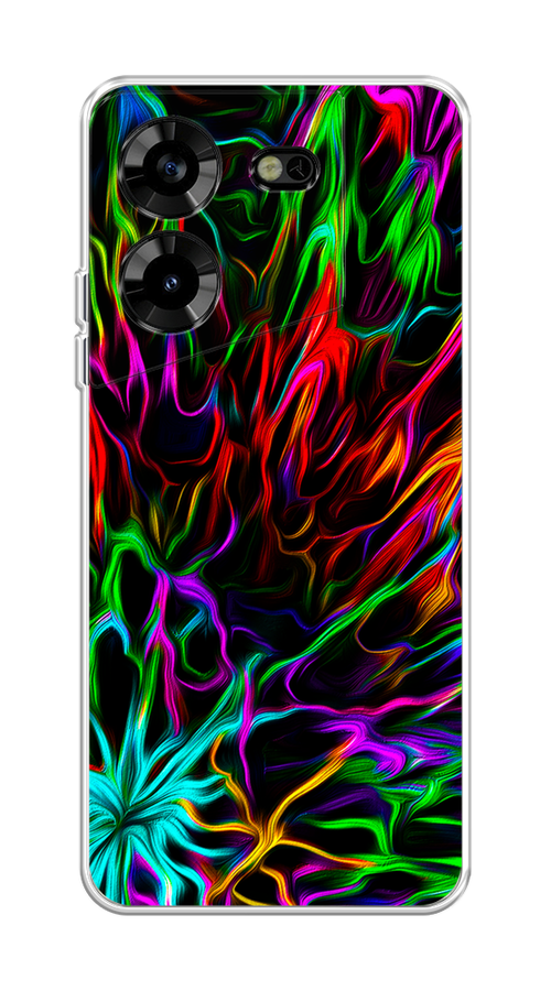 

Чехол на Tecno Pova 5 "Разноцветные разводы", Голубой;зеленый;оранжевый, 303950-3