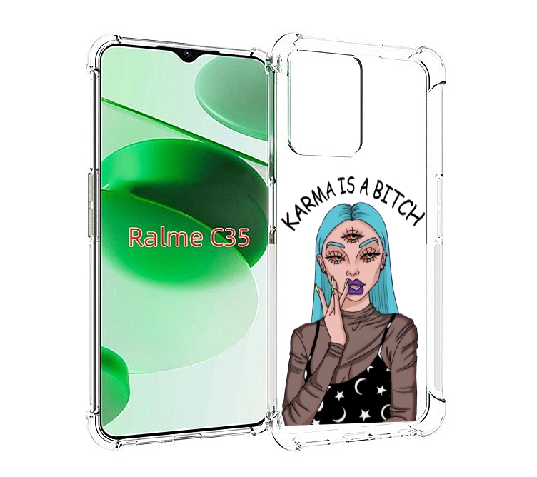 

Чехол MyPads плохая-карма женский для Realme C35 / Narzo 50A Prime, Прозрачный, Tocco