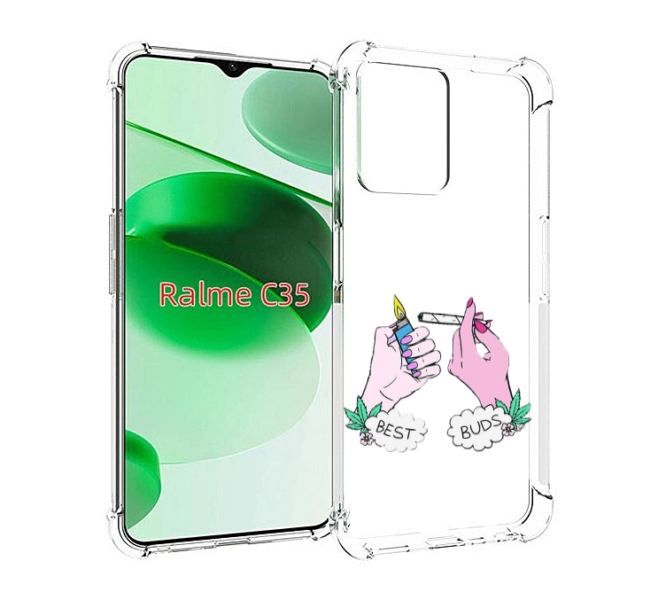 

Чехол MyPads плохие руки женский для Realme C35 / Narzo 50A Prime, Прозрачный, Tocco
