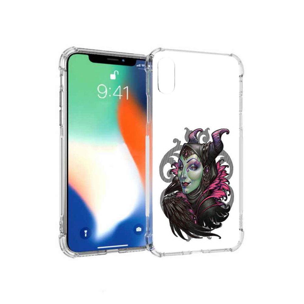 Чехол MyPads Tocco для Apple iPhone XS Max зеленая девушка с вороном (PT117540.614.357)