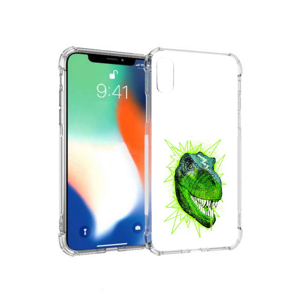 

Чехол MyPads Tocco для Apple iPhone XS Max зеленый динозавр (PT117540.614.358), Прозрачный, Tocco