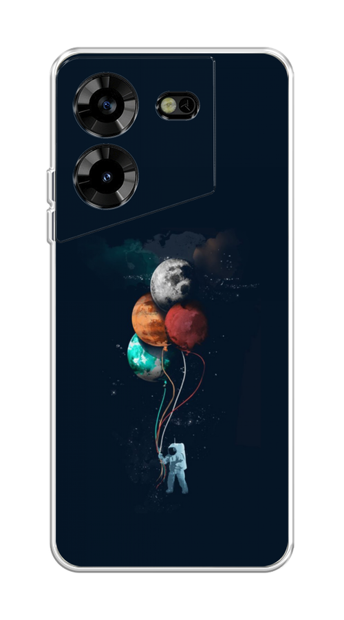 

Чехол на Tecno Pova 5 "Космонавт с шариками", Разноцветный, 303950-4