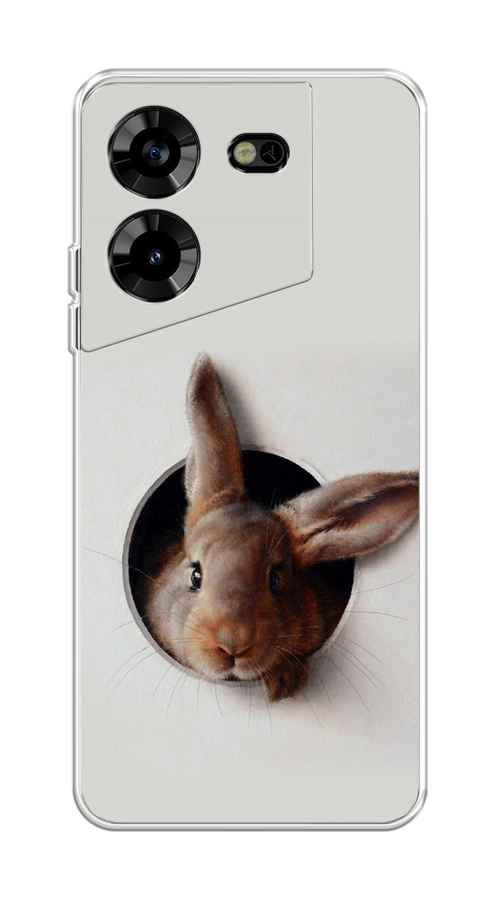 

Чехол на Tecno Pova 5 "Любопытный кролик", Серый;коричневый, 303950-1