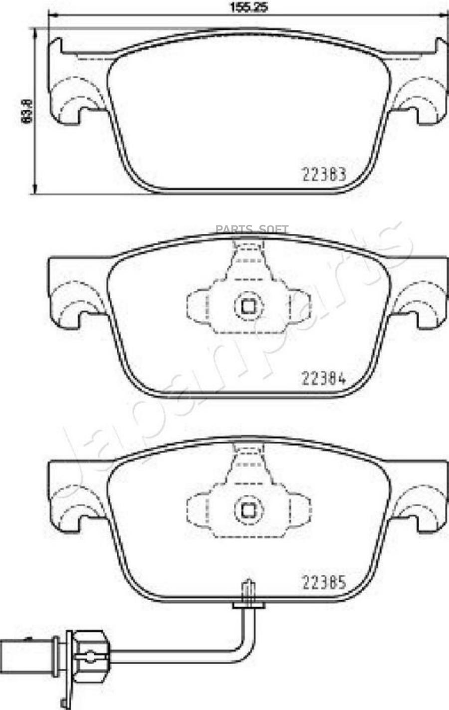 

Колодки тормозные передние к-кт Japanparts PA0917AF