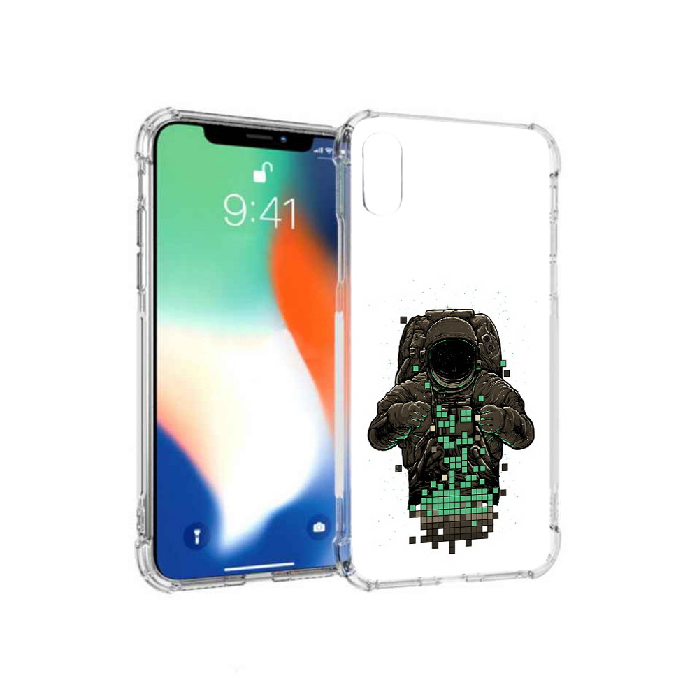 

Чехол MyPads Tocco для Apple iPhone XS Max космонавт с пикселями (PT117540.614.394), Прозрачный, Tocco