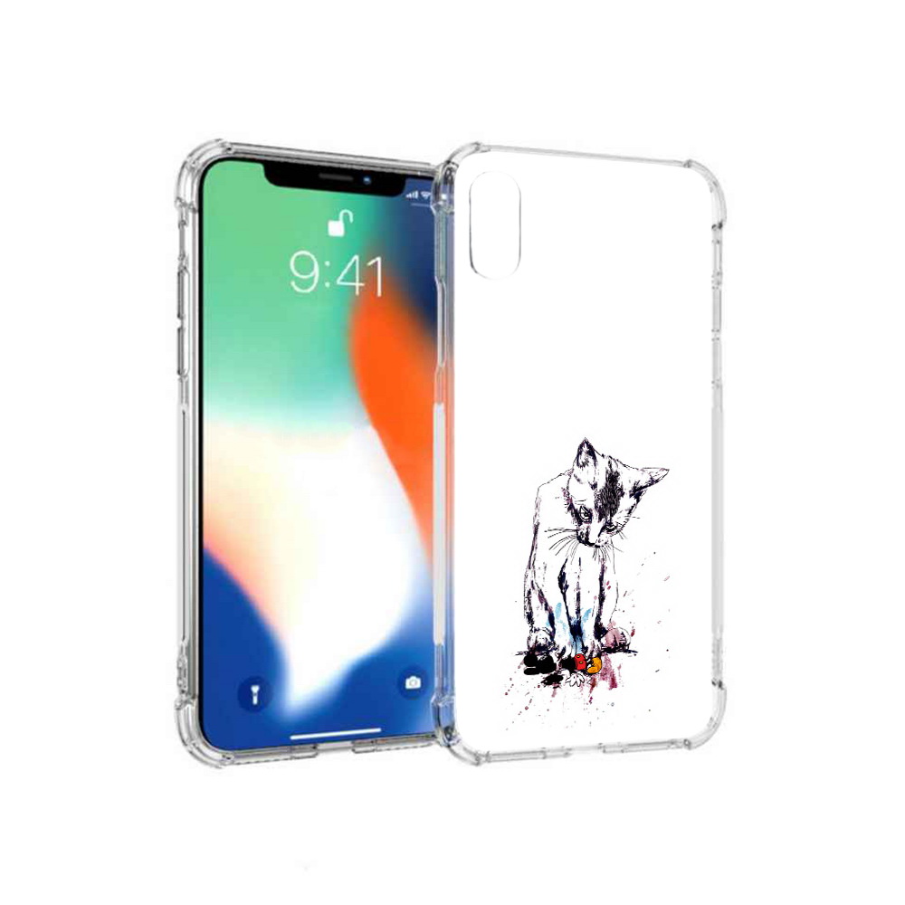 

Чехол MyPads Tocco для Apple iPhone XS Max кот и микки (PT117540.614.399), Прозрачный, Tocco