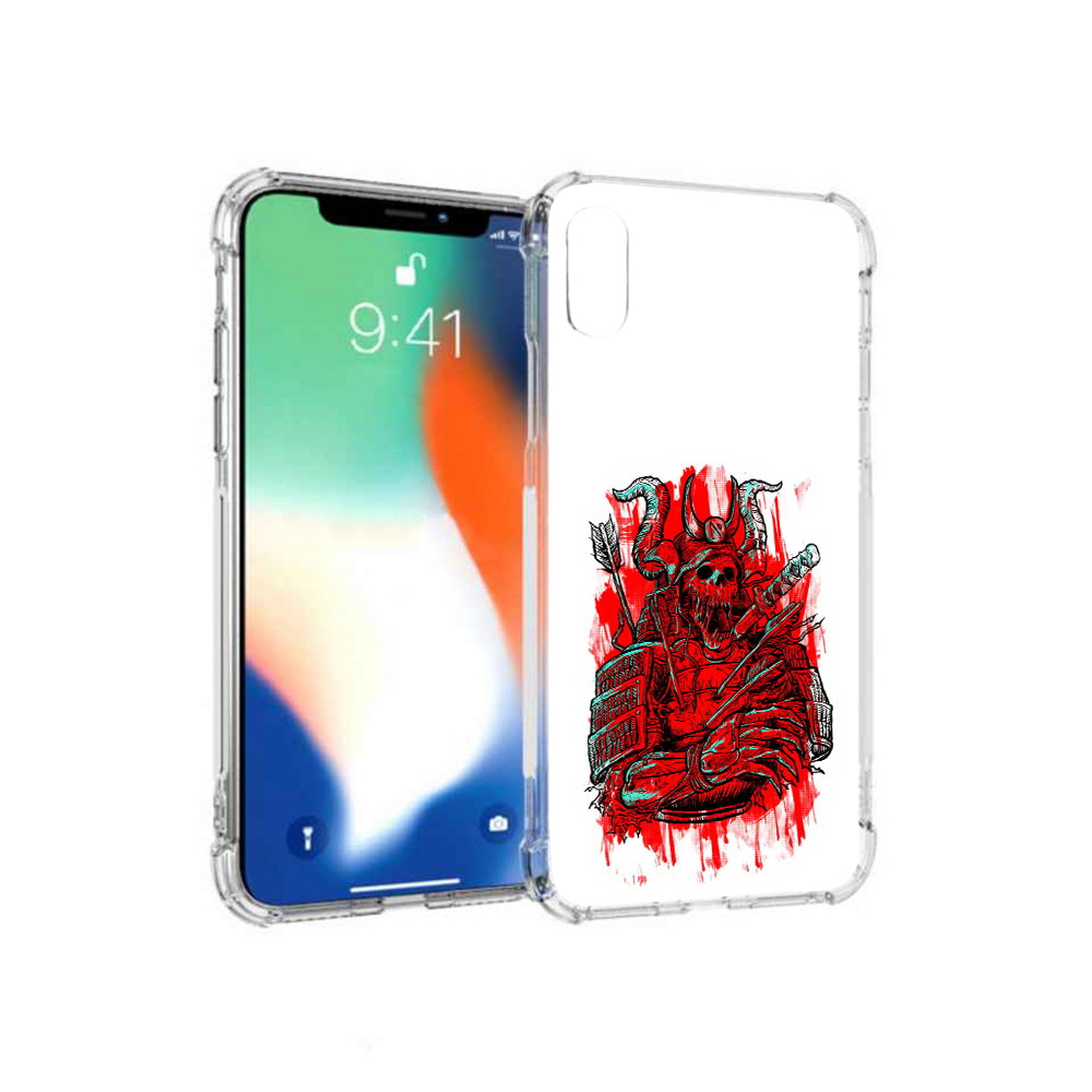 

Чехол MyPads Tocco для Apple iPhone XS Max красный скелет воин (PT117540.614.413), Прозрачный, Tocco