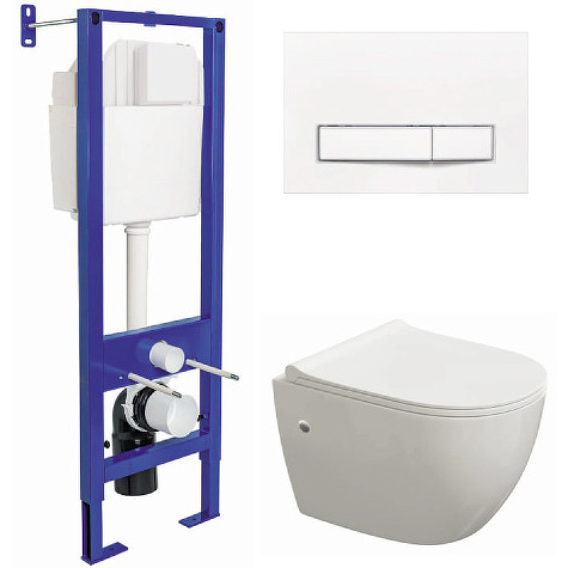 

Комплект инсталляция с подвесным унитазом Berges Wasserhaus Atom 042446 с сиденьем микроли