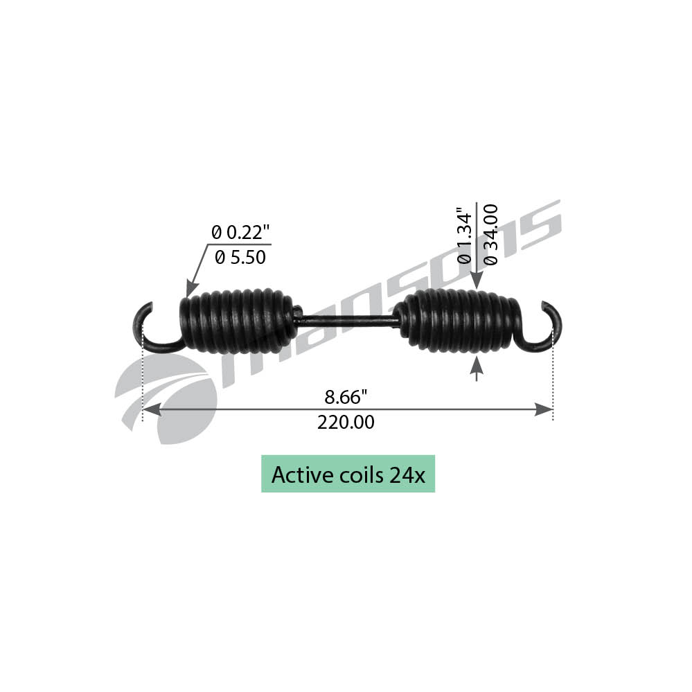 Пружина Возвратная Тормозных Колодок Mansons арт. SPR0040