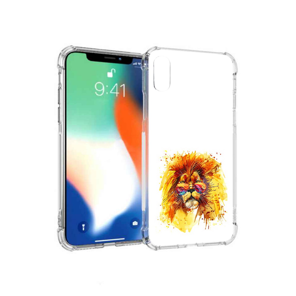 

Чехол MyPads Tocco для Apple iPhone XS Max лев в очках (PT117540.614.436), Прозрачный, Tocco