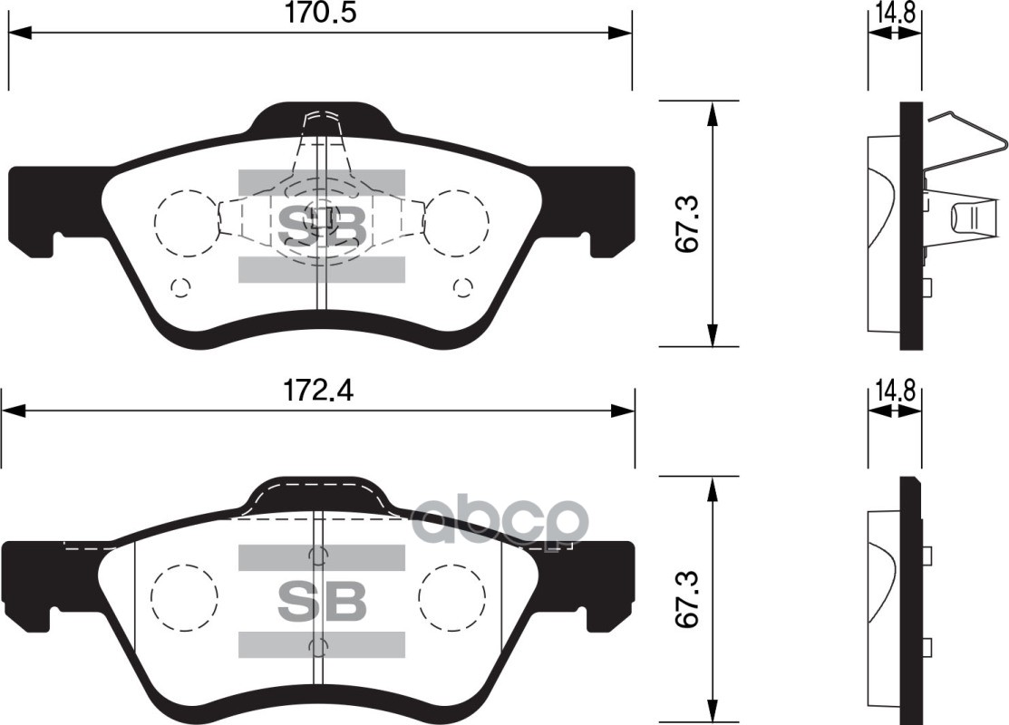 

Комплект тормозных колодок Sangsin brake SP1497