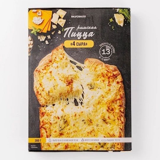 

Пицца ВкусВилл Римская 4 сыра замороженная 380 г