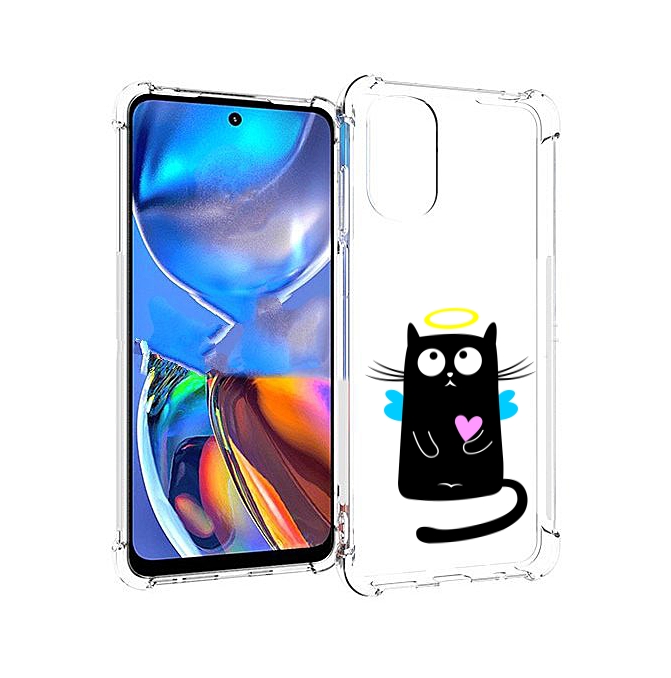 

Чехол MyPads Кот ангелок для Motorola Moto E32, Прозрачный, Tocco