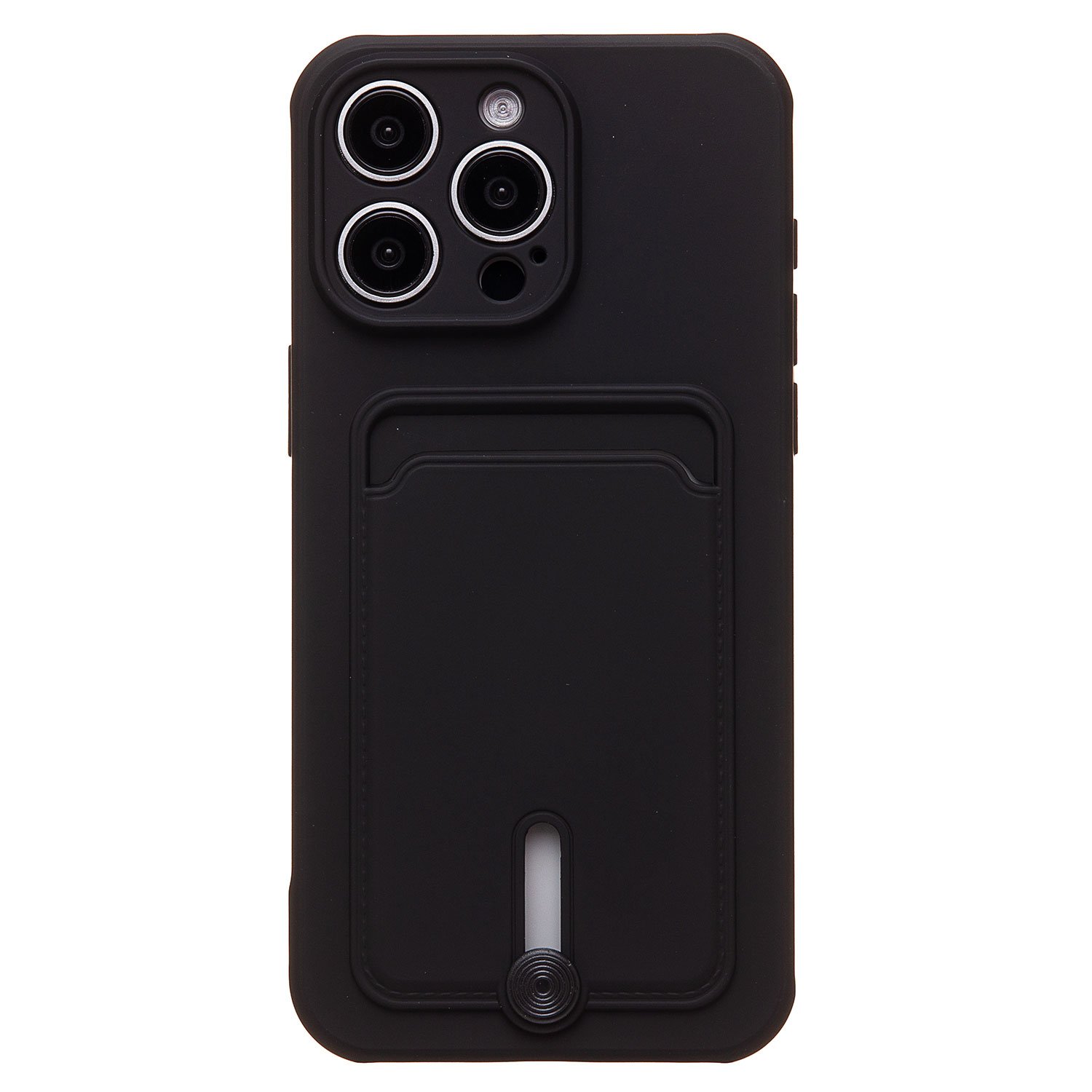 

Чехол для iPhone 15 Pro Max силиконовый с картхолдером 4 черный