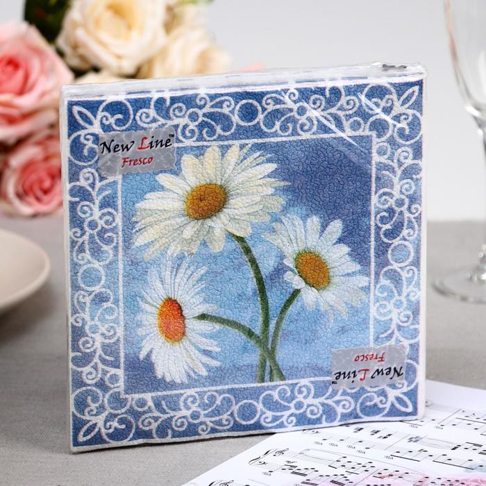 

Салфетки бумажные New Line FRESCO Ромашки, 2 слоя, 33x33 см, 20 шт. (2 набор), Разноцветный, 4807902-2p