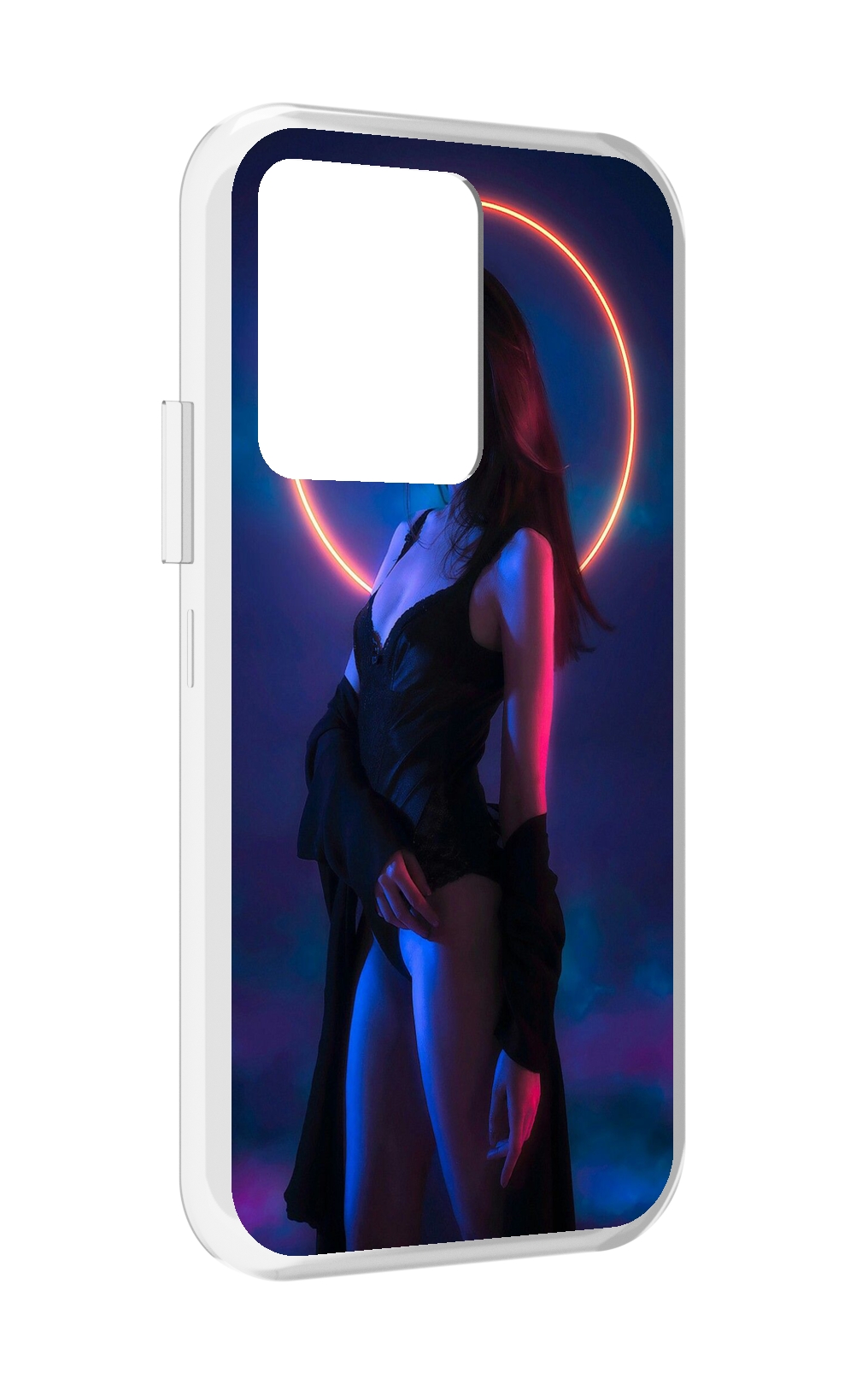 

Чехол MyPads девушка с неоновым кругом женский для Vivo iQOO 10, Прозрачный, Tocco