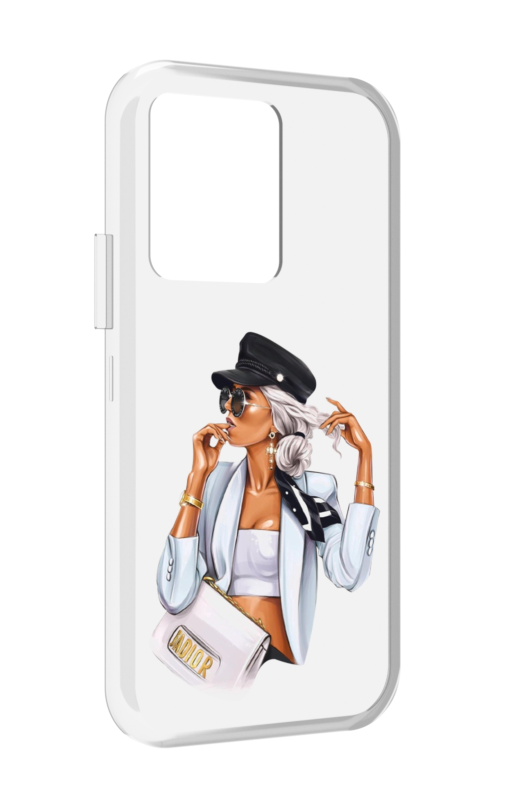 

Чехол MyPads девушка-в-белом-с-модной-сумочкой женский для Vivo iQOO 10, Прозрачный, Tocco