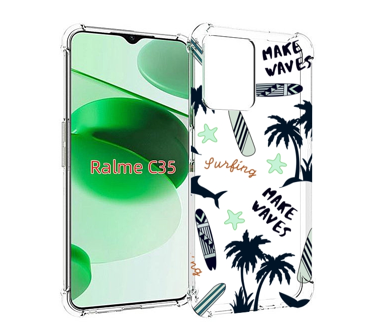

Чехол MyPads пляжная-тематика для Realme C35 / Narzo 50A Prime, Прозрачный, Tocco