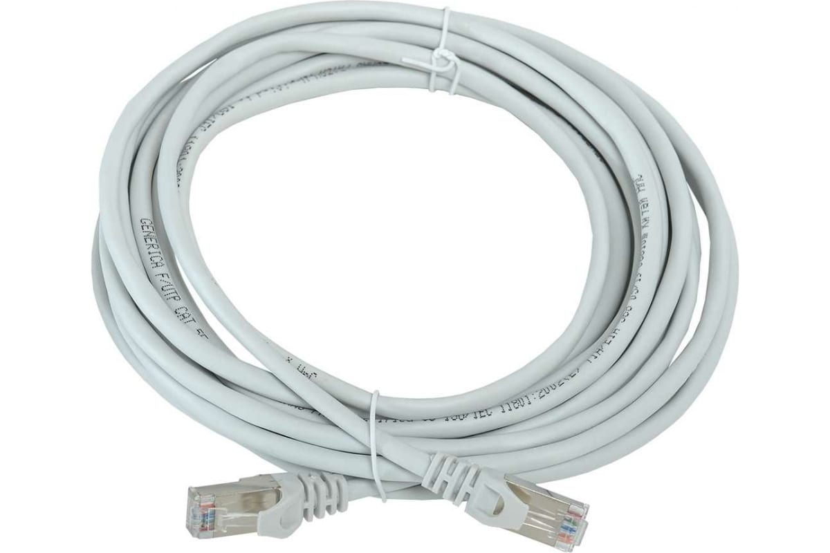 Патч-корд IEK RJ-45 - RJ-45 вилка-вилка м (PC01-C5EF-5M-G) серый