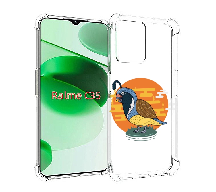 

Чехол MyPads попугай-на-острове для Realme C35 / Narzo 50A Prime, Прозрачный, Tocco