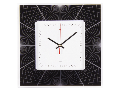 фото Часы настенные квадрат 35х35см, корпус белый "геометрия 1" "рубин" 3636-001 (10) nobrand