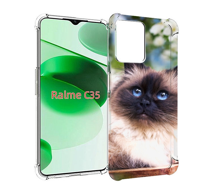 

Чехол MyPads порода кошка Бирман для Realme C35 / Narzo 50A Prime, Прозрачный, Tocco