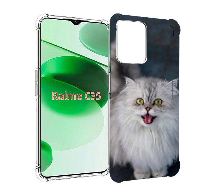 

Чехол MyPads порода кошки британская длинная для Realme C35 / Narzo 50A Prime, Прозрачный, Tocco