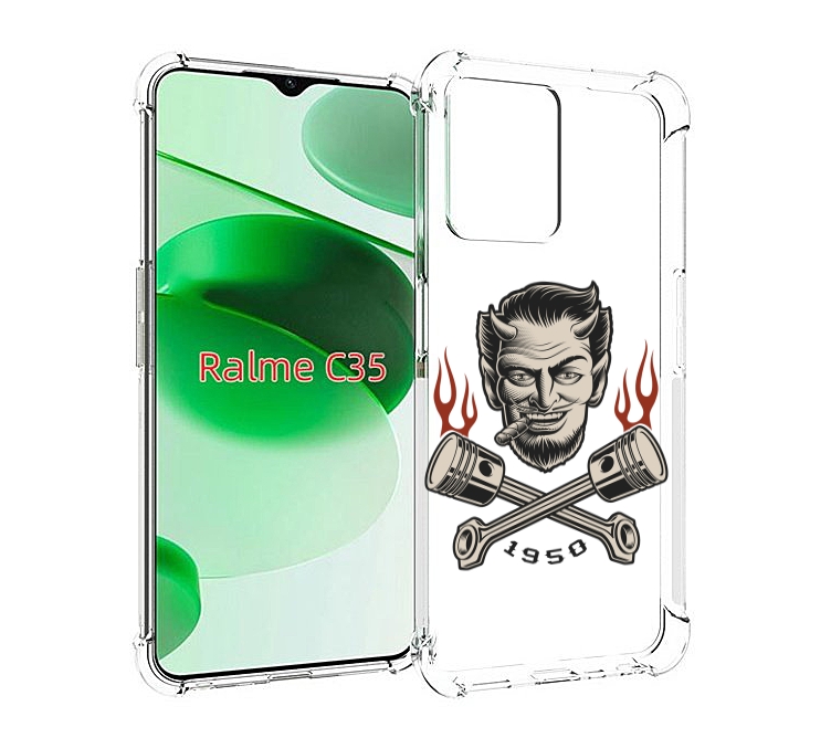 

Чехол MyPads поршни-горят для Realme C35 / Narzo 50A Prime, Прозрачный, Tocco