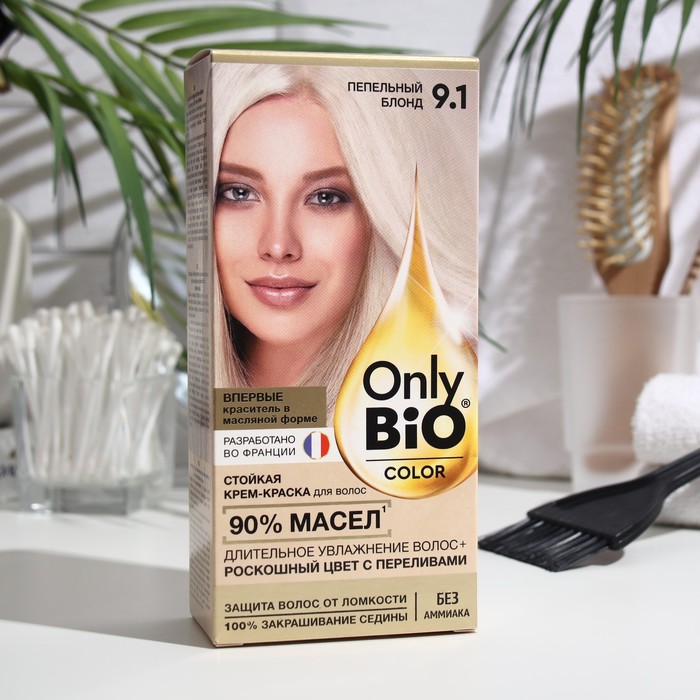 Купить Стойкая крем-краска для волос серии Only Bio COLOR тон 9.1 пепельный блонд, 115 мл, Fito косметик