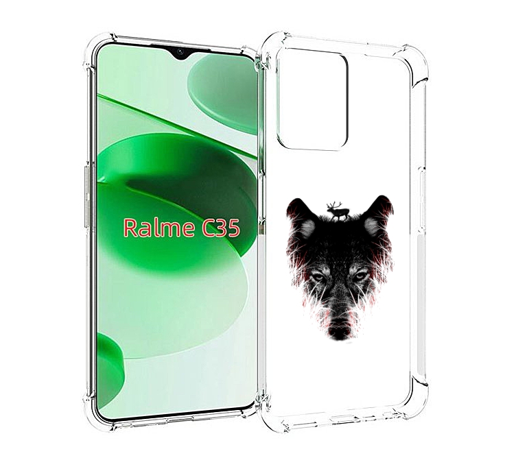 

Чехол MyPads волк в траве для Realme C35 / Narzo 50A Prime, Прозрачный, Tocco