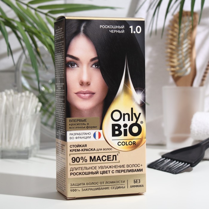 Купить Стойкая крем-краска для волос серии Only Bio COLOR тон 1.0 роскошный черный, 115 мл, Fito косметик