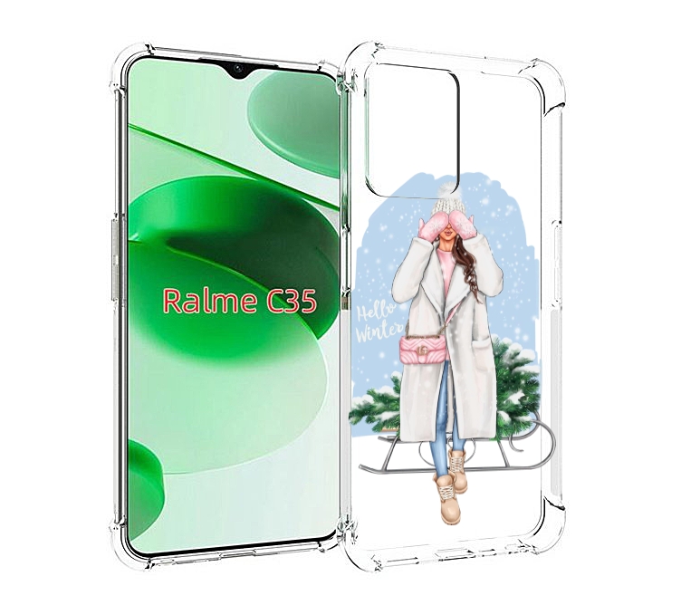 

Чехол MyPads привет-зима женский для Realme C35 / Narzo 50A Prime, Прозрачный, Tocco