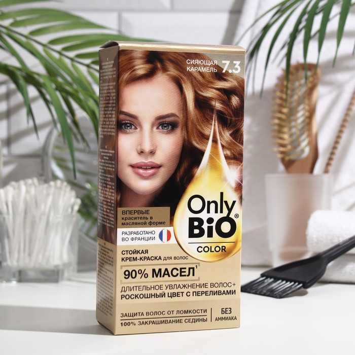 Купить Стойкая крем-краска для волос серии Only Bio COLOR тон 7.3 сияющая карамель, 115 мл, Fito косметик