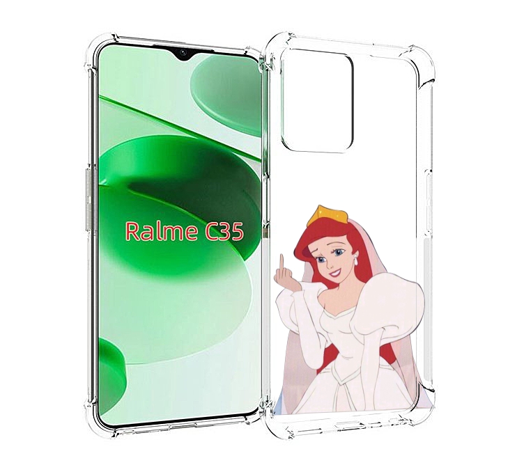 

Чехол MyPads принцесса-Русалочка-Ариель женский для Realme C35 / Narzo 50A Prime, Прозрачный, Tocco