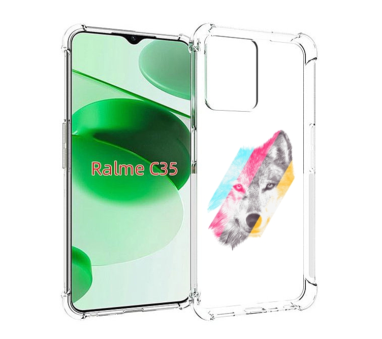 

Чехол MyPads волк градиент для Realme C35 / Narzo 50A Prime, Прозрачный, Tocco