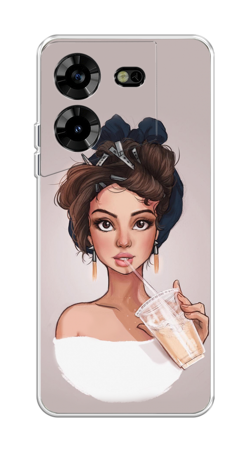 

Чехол на Tecno Pova 5 "Девушка с фраппе", Серый, 303950-6