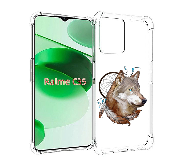 

Чехол MyPads волк и ловец снов для Realme C35 / Narzo 50A Prime, Прозрачный, Tocco