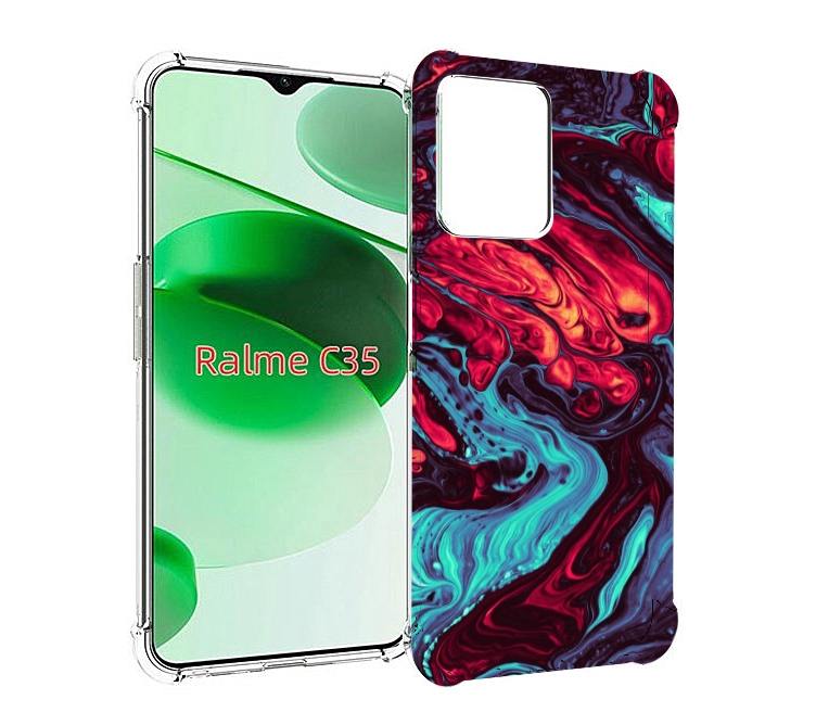 

Чехол MyPads разбавленная краска для Realme C35 / Narzo 50A Prime, Прозрачный, Tocco