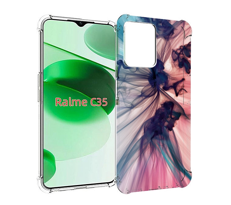 

Чехол MyPads разноцветный дым для Realme C35 / Narzo 50A Prime, Прозрачный, Tocco