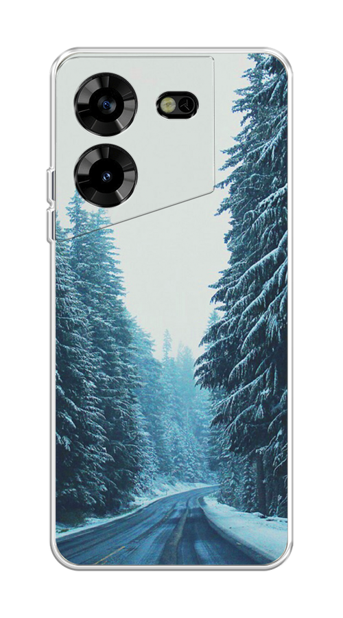 

Чехол на Tecno Pova 5 "Зима 9", Бежевый;голубой;черный, 303950-2