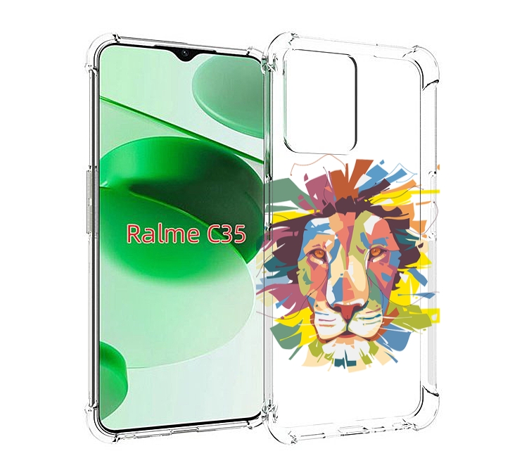 

Чехол MyPads разноцветный-лев детский для Realme C35 / Narzo 50A Prime, Прозрачный, Tocco